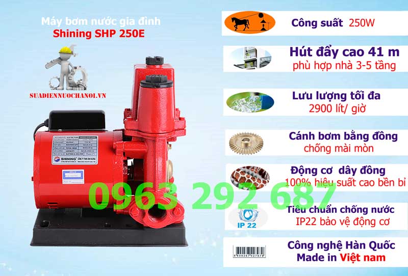 Máy bơm nước gia đình Shining SHP 250E